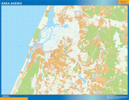Mapa Aveiro área urbana enmarcado plastificado 