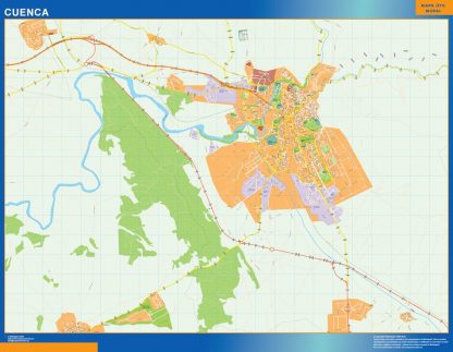 Mapa Cuenca callejero enmarcado plastificado 