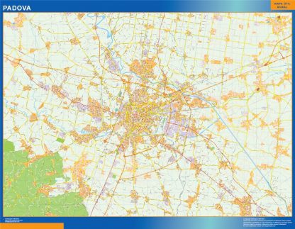 Mapa Padova enmarcado plastificado 