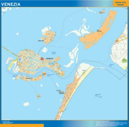 Mapa Venezia enmarcado plastificado 
