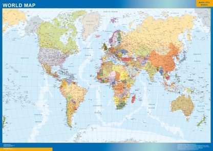 Mapamundi Ingles enmarcado plastificado 